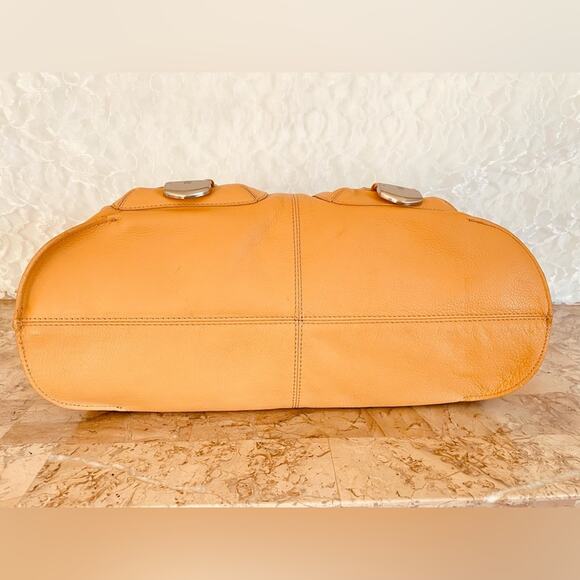 MICHAEL KORS caramel leather whipstitch shoulder bag tote - Picture 6 of 10